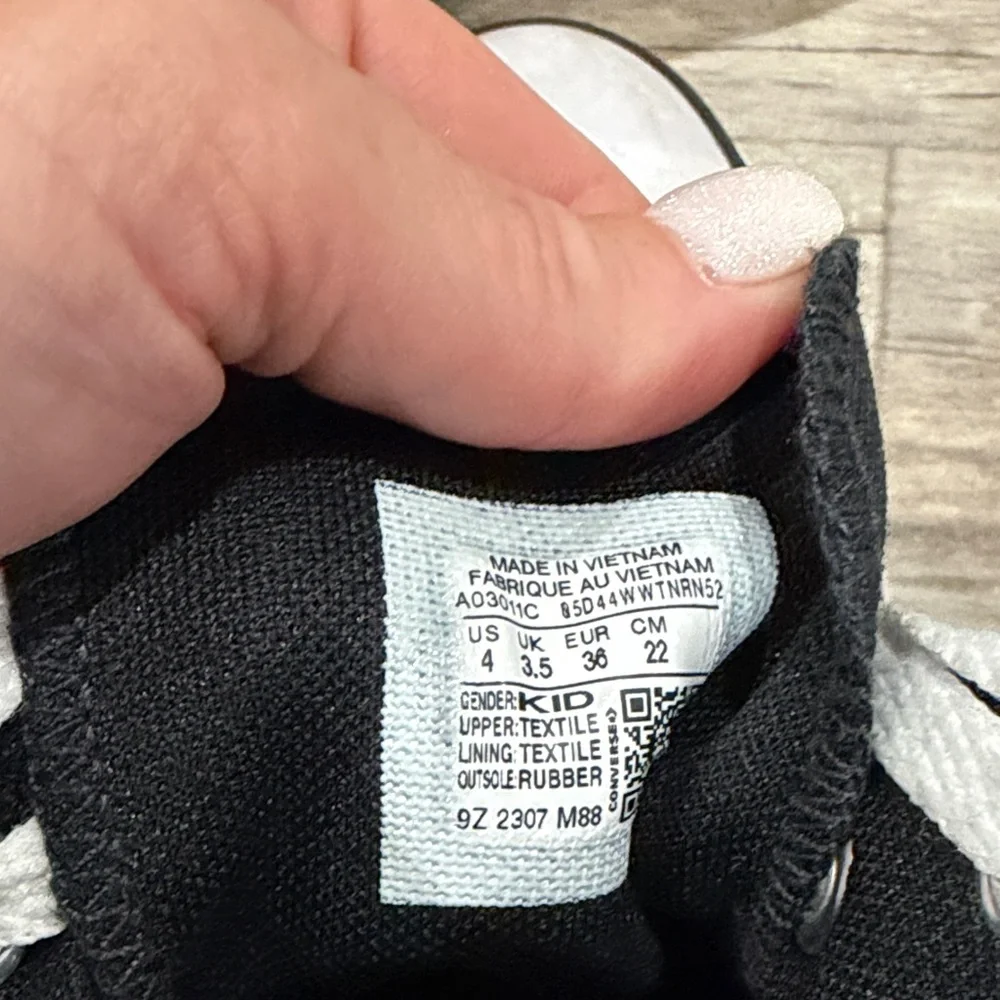 Converse Black & White Kids High-Top Platform Sneakers